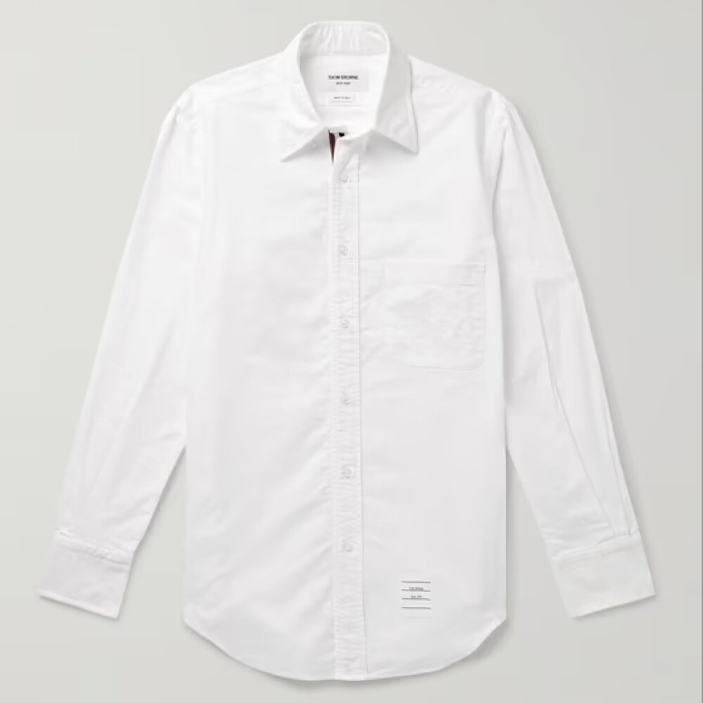Thom Brown Men's Slim-Fit Button-Down Collar Logo-Appliquéd Cotton Oxford Shirt